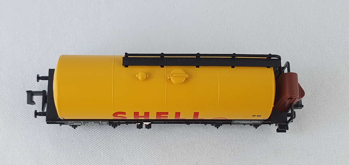 Minitrix 15504-04 DB tank car with Brhs, 4-axle, yellow, ´Shell´ OVP (PL11)
