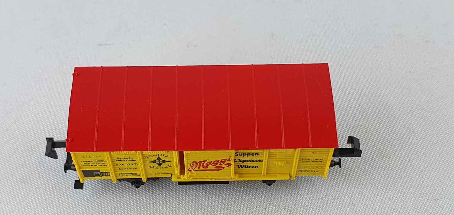 Minitrix 51 3202 51 DRG ged. Güterwagen "Maggi" gelb OVP (DG347)