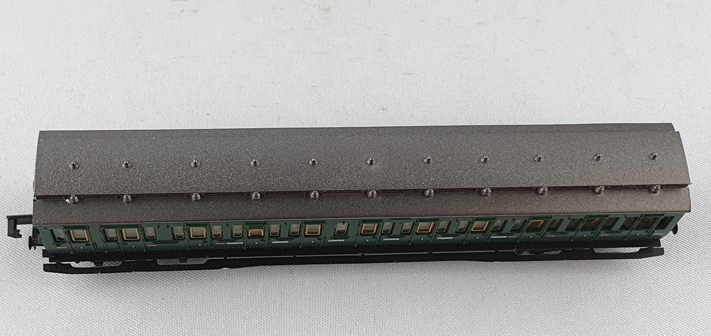 Arnold 3394 DRG Abteilwagen 3. Kl grün Beiwagen zu ET 88 mit braunen Fenster OVP (DP369)