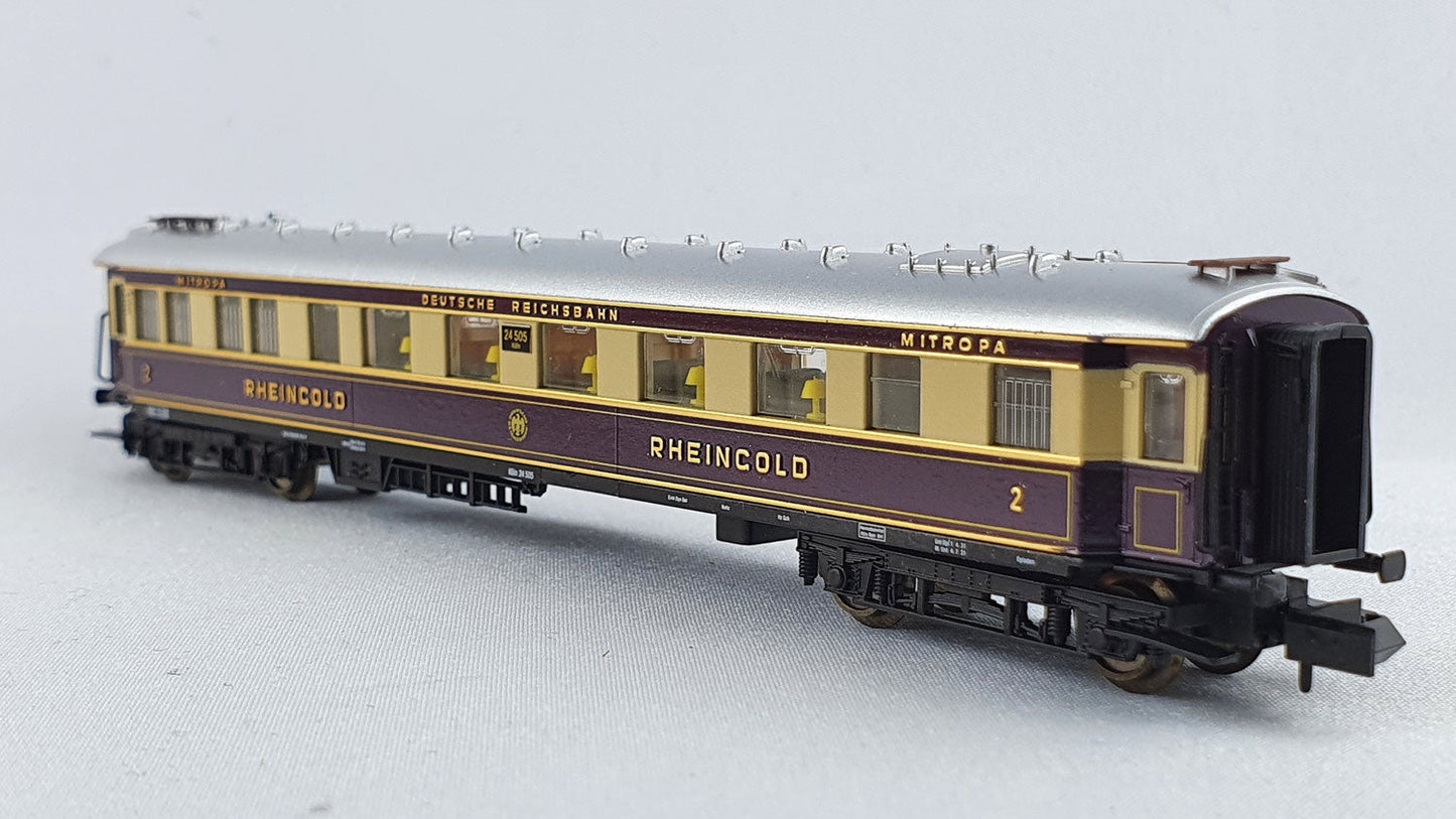 Arnold 3858 DRG Schnellzugwagen 2. Kl. mit Beleuchtung "Rheingold" (E6602)