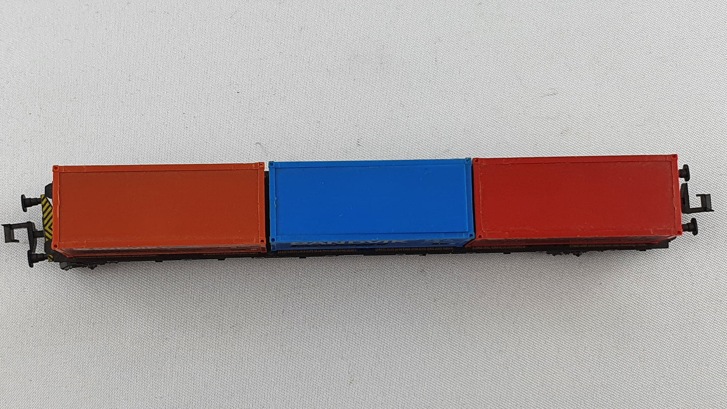 Minitrix 51 3507 00 DB Container Tragewagen "Sandvik" OVP (DG119)