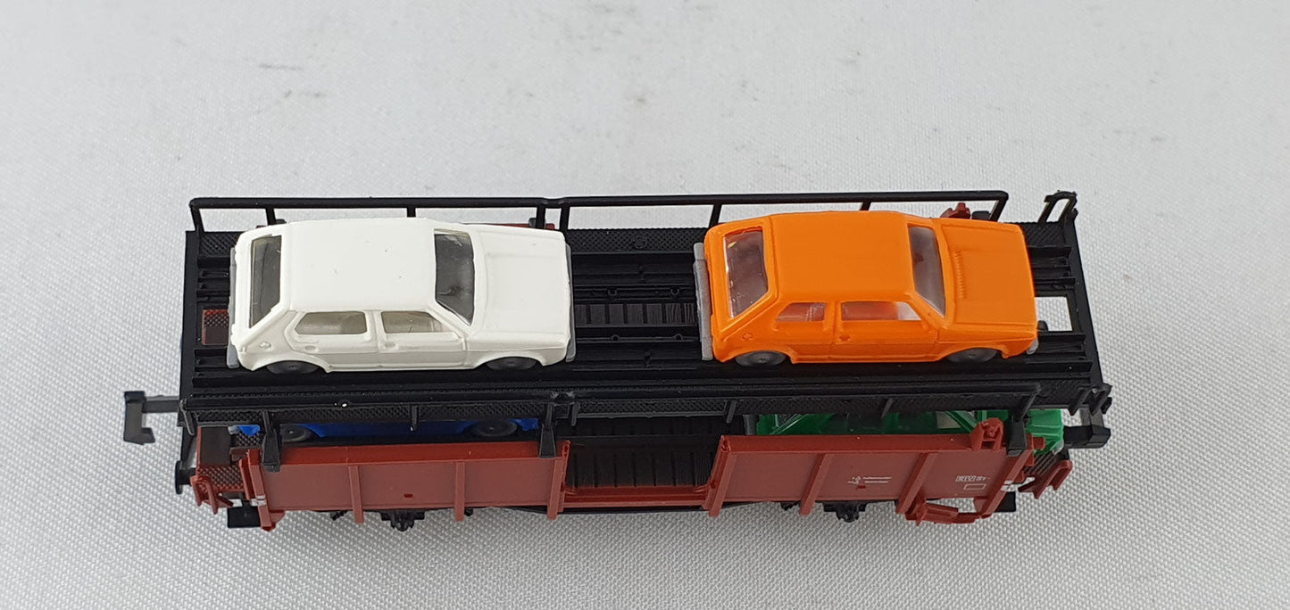 Fleischmann 8225 DB Doppelstock Autotransport mit 4 Golf OVP (DG449)
