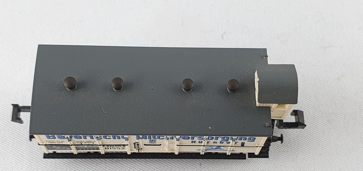 Minitrix 51 3221 00 K.Bay.Sts.B Milchwagen "Bay. Milchversorgung Nürnberg" OVP (DG286)