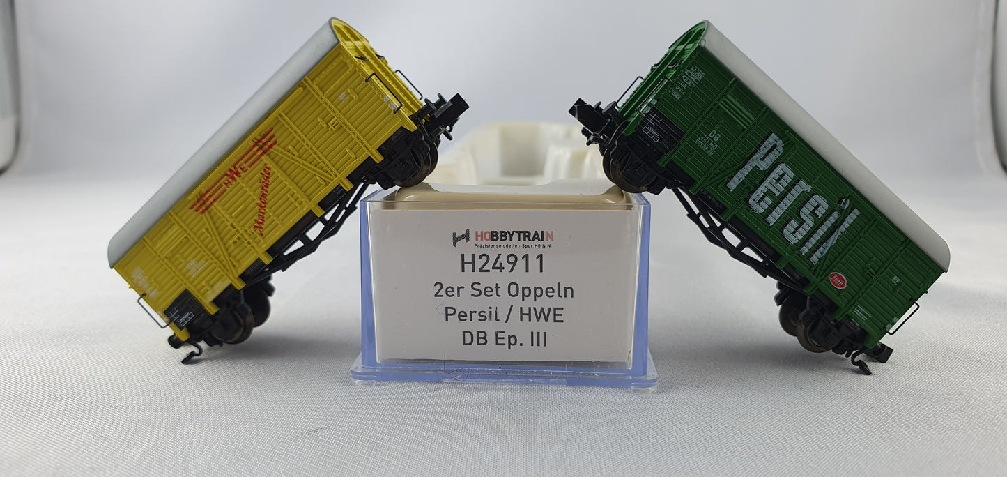 Hobbytrain  H24911 DB Set gedeckter Güterwagen "Persil + HWE Markenräder" OVP (PB3)