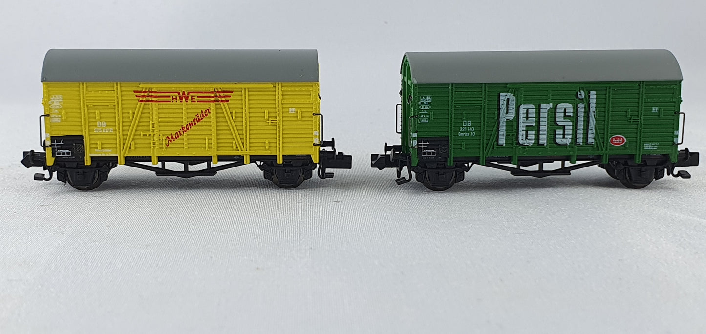 Hobbytrain  H24911 DB Set gedeckter Güterwagen "Persil + HWE Markenräder" OVP (PB3)