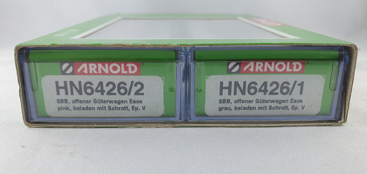 Arnold HN6426 SBB Wagen Set mit offenen Güterwagen grau/rosa OVP (PB24)