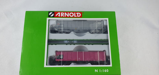 Arnold HN6426 SBB wagon set with open freight wagons grey/pink OVP (PB24) 