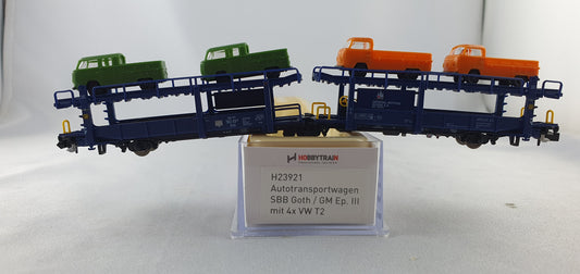 Hobbytrain H23921 SBB car transporter with 4 VW T2 OVP (GWG1) 