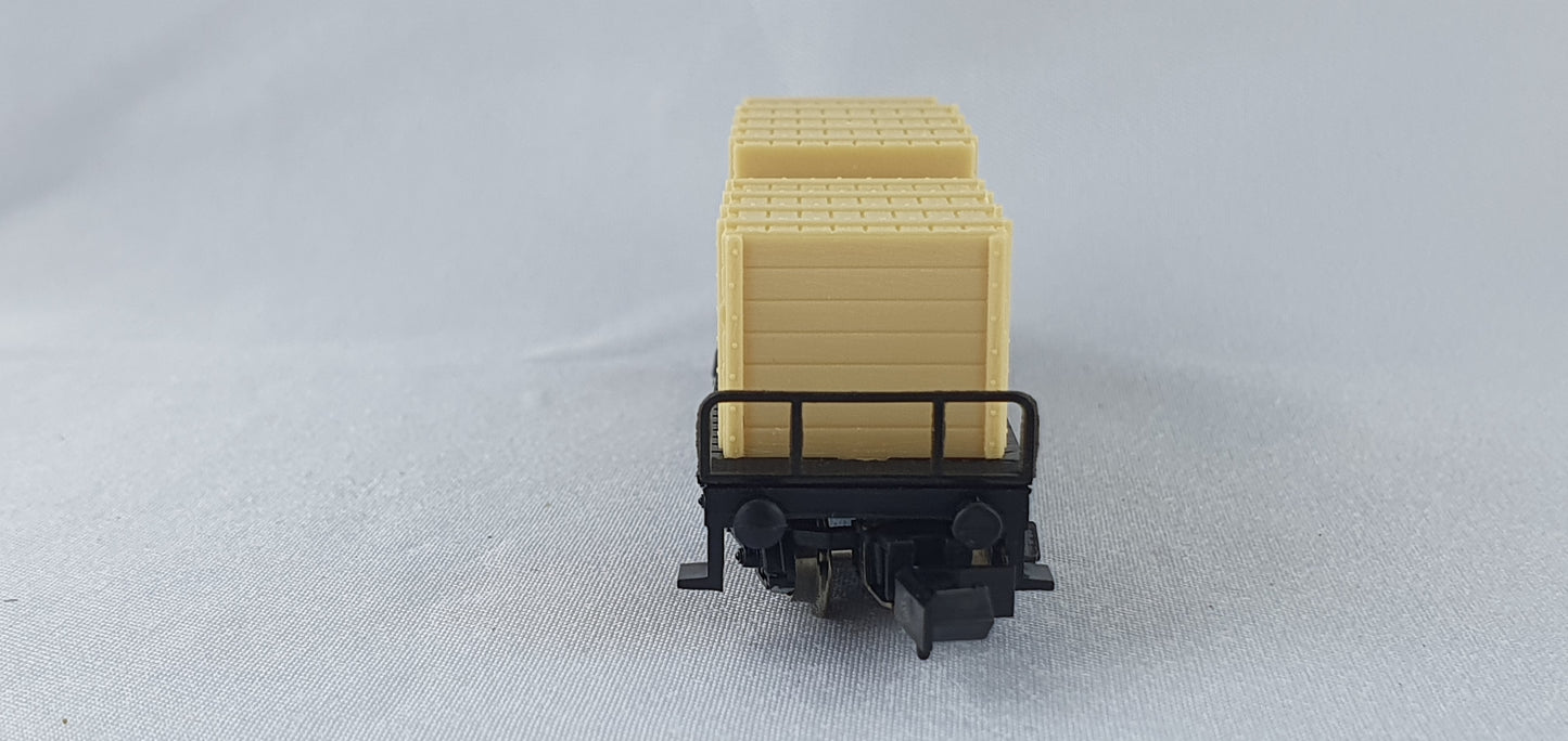 Arnold 5916 DB flat wagon load 3 boxes ´overseas freight´ OVP (CWG24) 