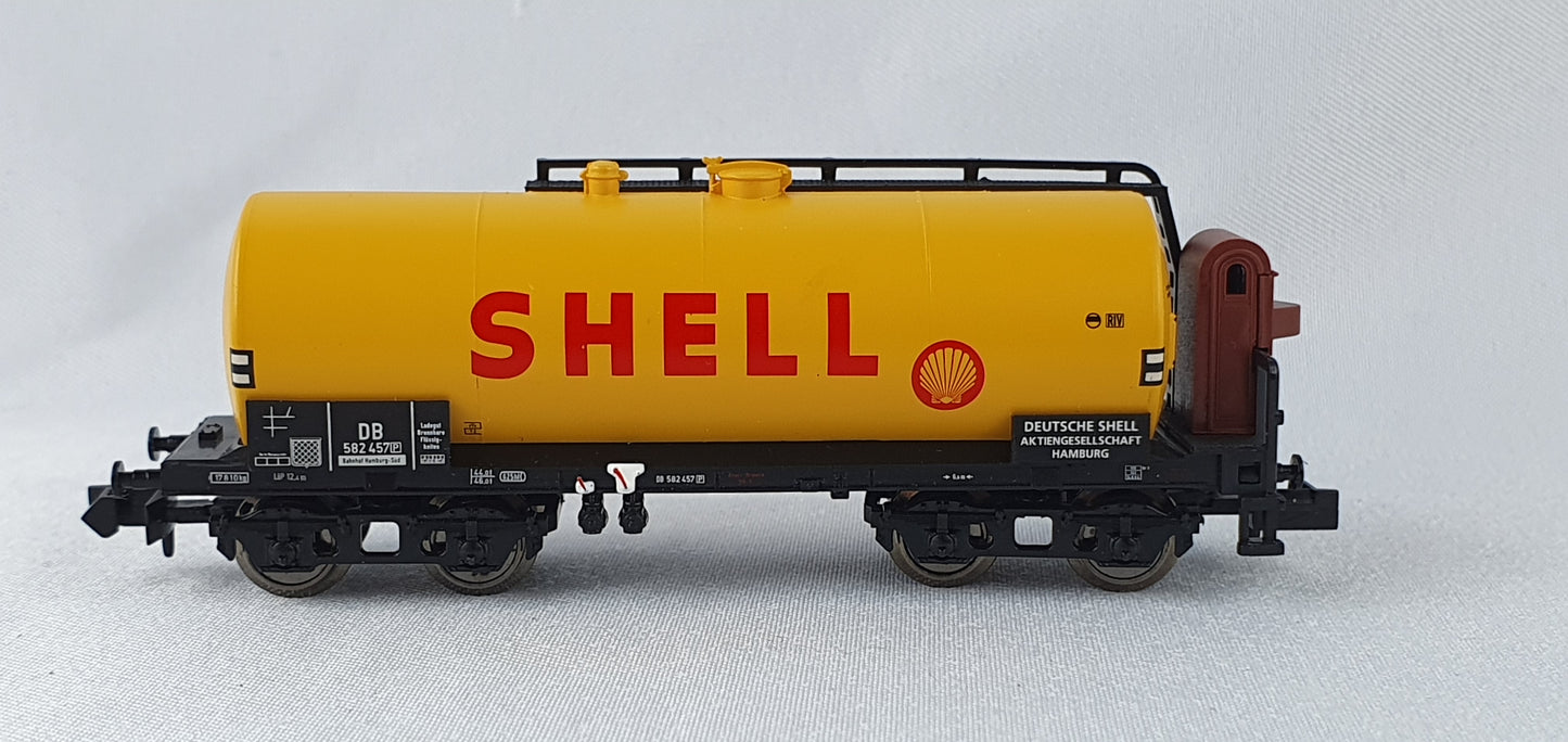 Minitrix 15504-04 DB tank car with Brhs, 4-axle, yellow, ´Shell´ OVP (PL11) 