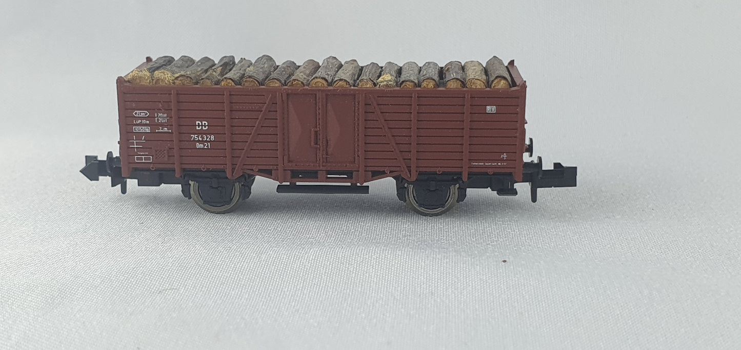 Roco 25059.2 DB Offener Güterwagen, mit Holzstämmen (DG829)