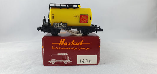 Wagon-citerne Herkat 1404 DB SHELL, wagon de nettoyage de rails, OVP (DG890) 