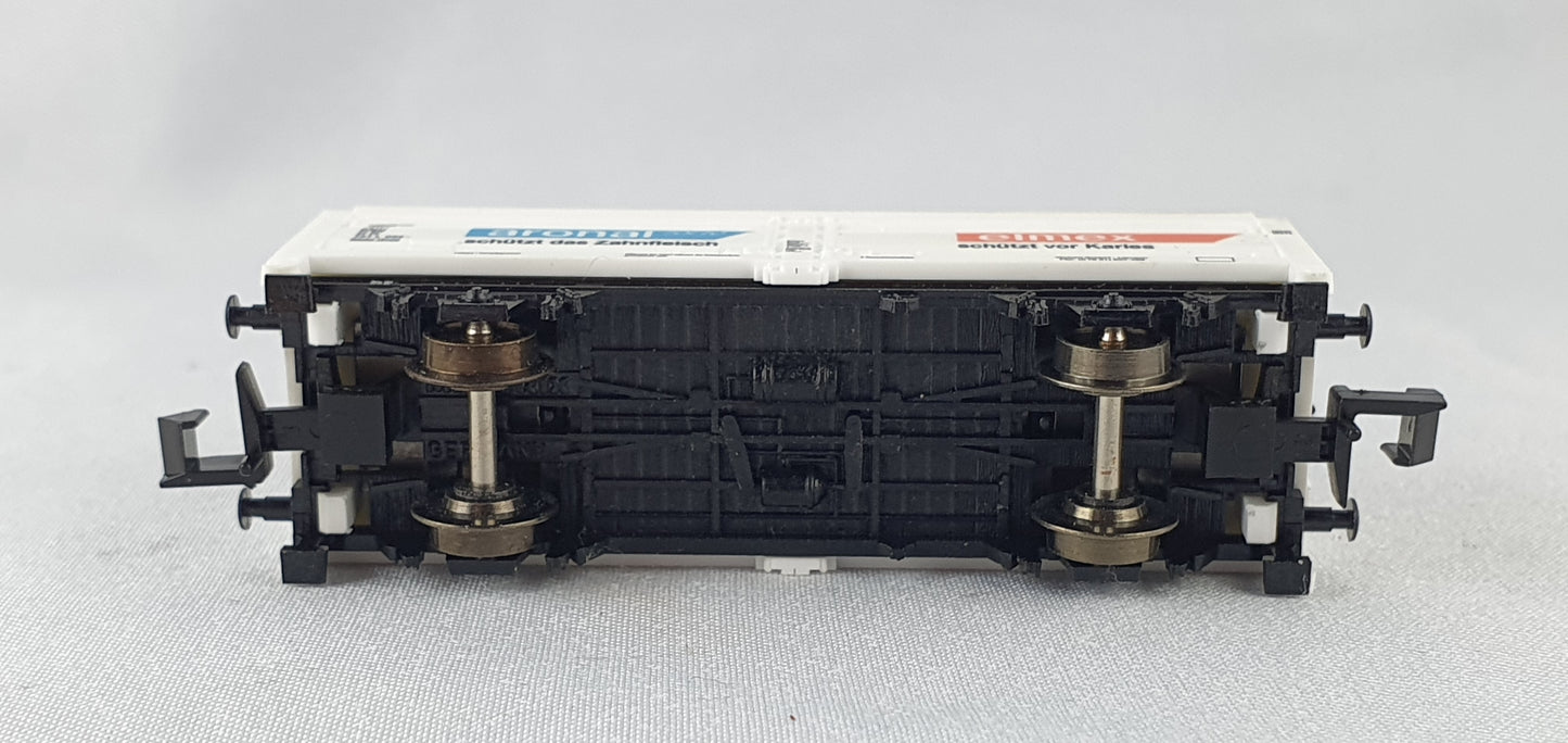 Minitrix 13949 DB Schiebedach-/Schiebewandwagen, ´aronal´ ´elmex´OVP (E4650)