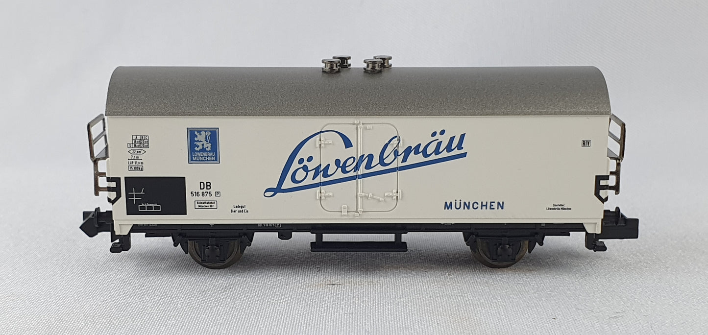 Minitrix 15194-02 DB Kühlwagen (Bierwagen) `Löwenbräu MÜNCHEN` OVP (DG839)