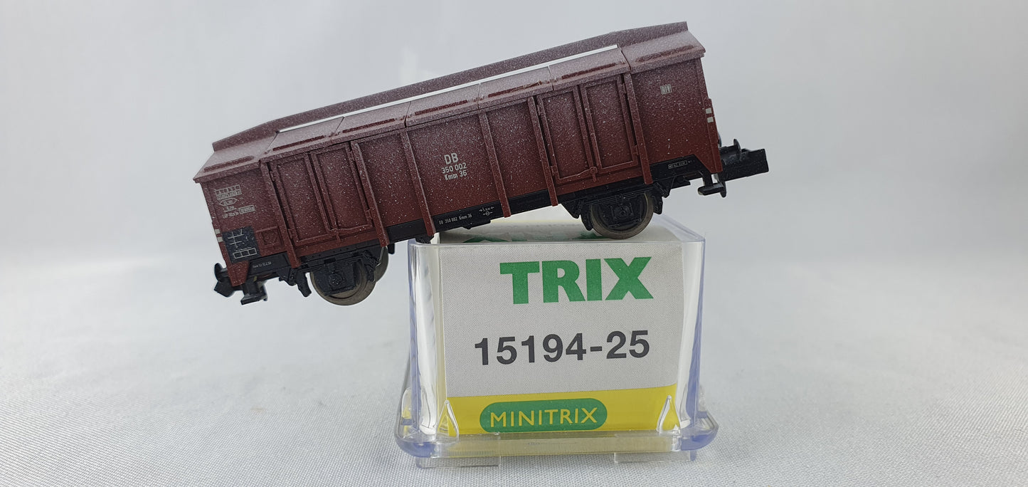 Minitrix 15194-025 DB Klappdeckelwagen, gealtert, OVP (DG840)