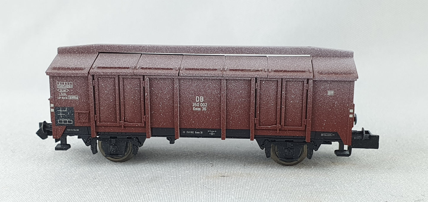 Minitrix 15194-025 DB Klappdeckelwagen, gealtert, OVP (DG840)