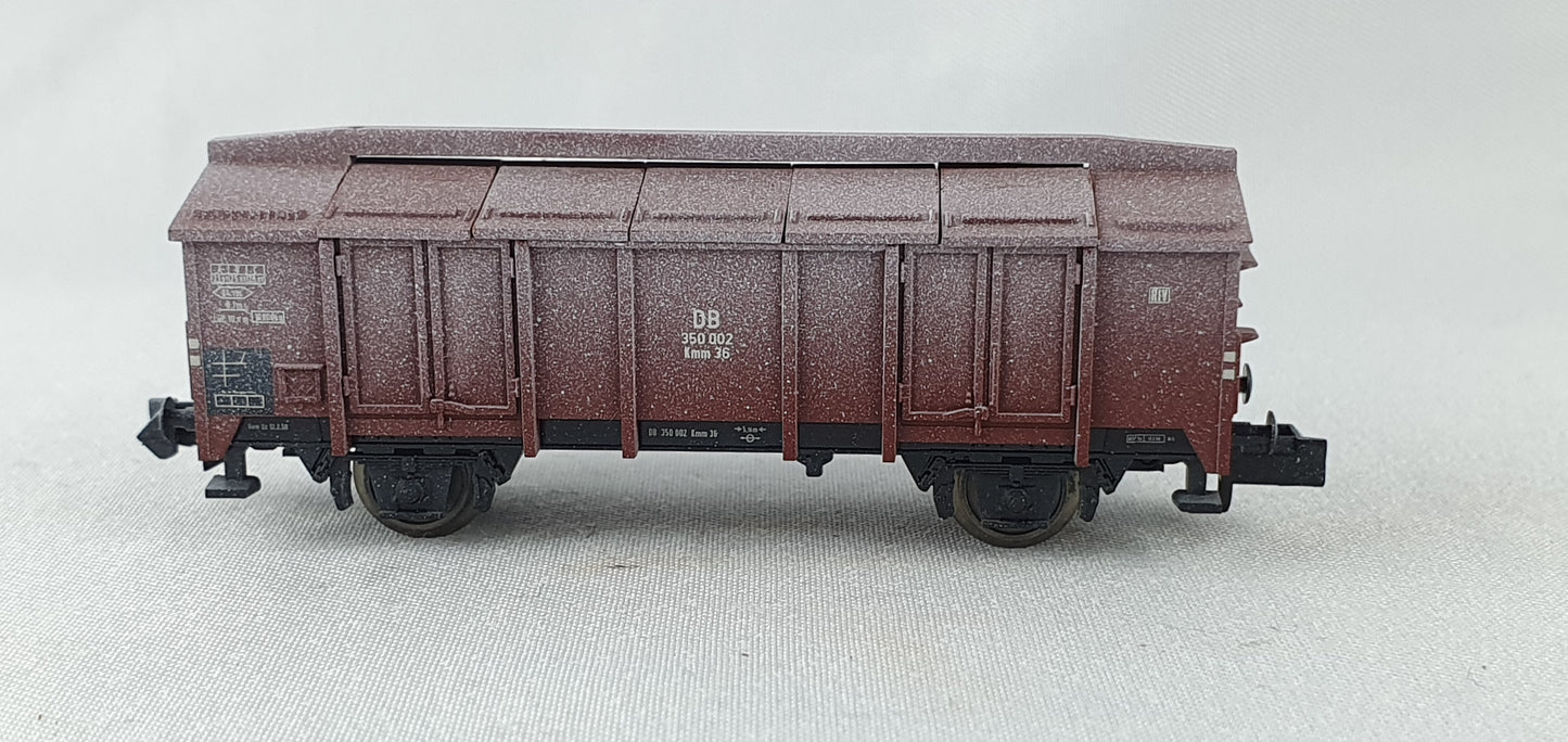 Minitrix 15194-025 DB Klappdeckelwagen, gealtert, OVP (DG840)