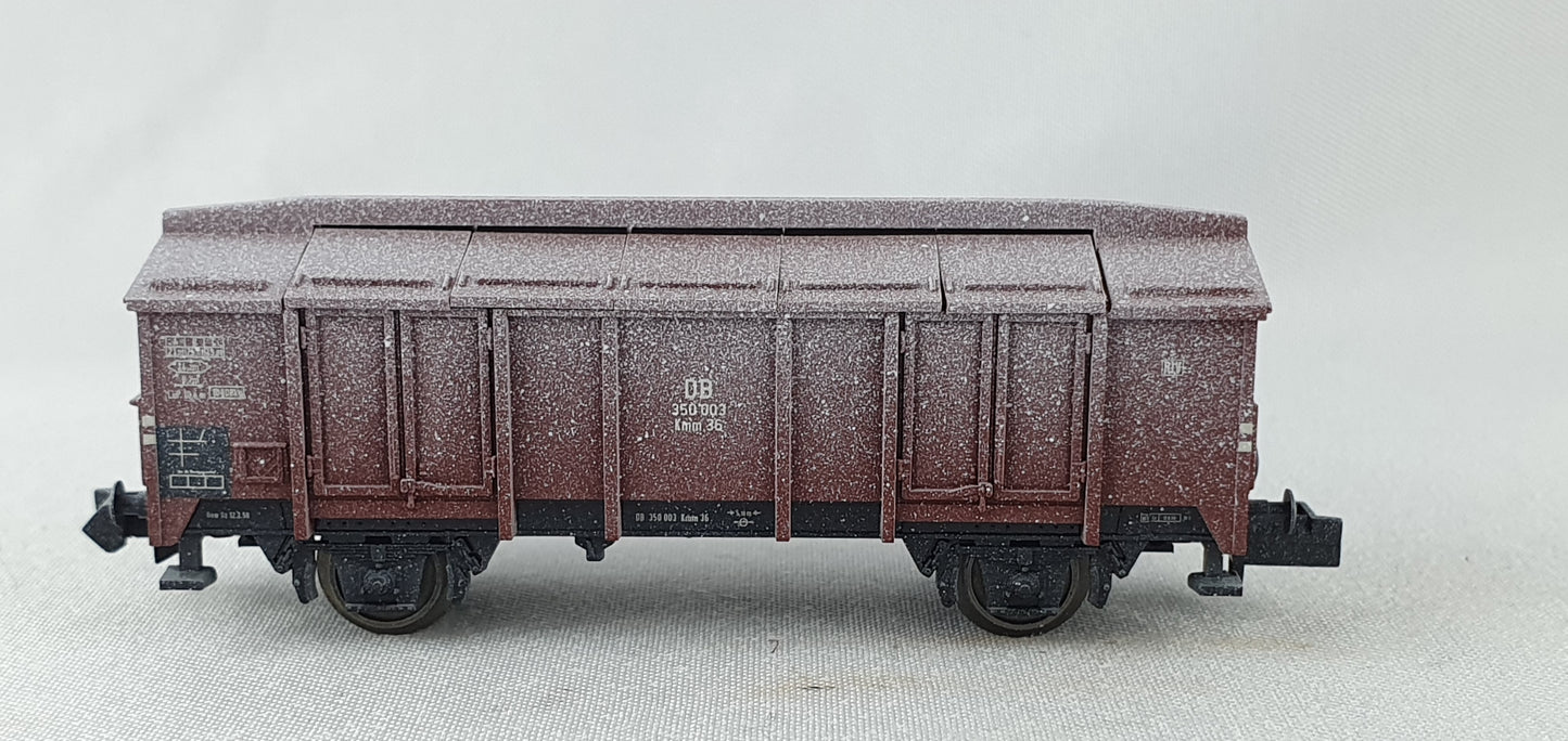 Minitrix 15194-026 DB Klappdeckelwagen, gealtert, OVP (DG841)