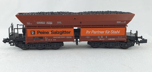 Wagon-trémie autodéchargeur Roco 25116 DB « Peine+Salzgitter », « Votre partenaire pour l'acier », avec chargement de minerai (DG868) 