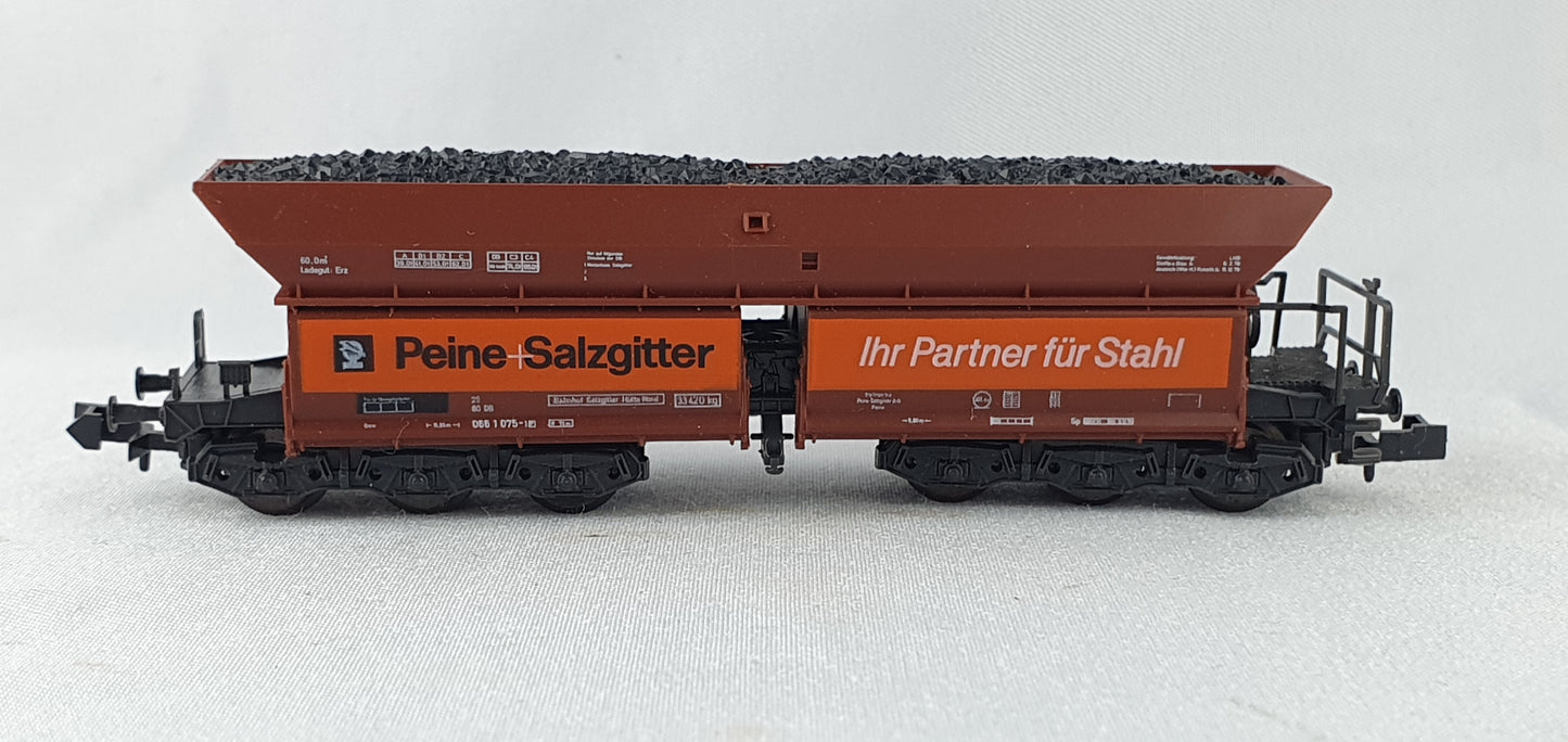 Roco 25116 DB Selbstentladewagen ´Peine+Salzgitter´ ´Ihr Partner für Stahl´, mit Erzladung  (DG868)