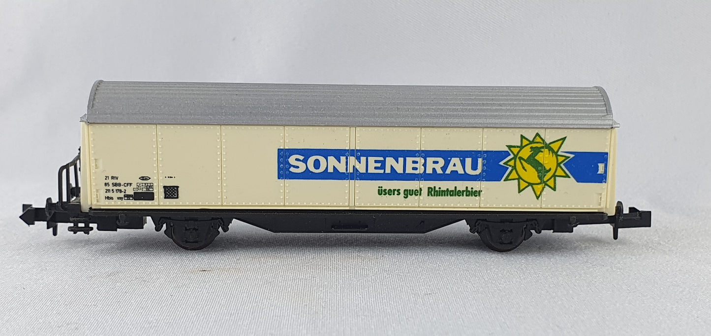 Baur 203 SBB Schiebewandwagen, 'Sonnenbräu üsers guet Rhintalerbier´ (E6885)