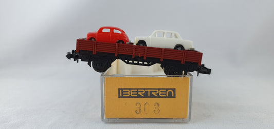 Wagon à bords bas Ibertren 303 RENFE avec 2 voitures, emballage d'origine (PR14) 