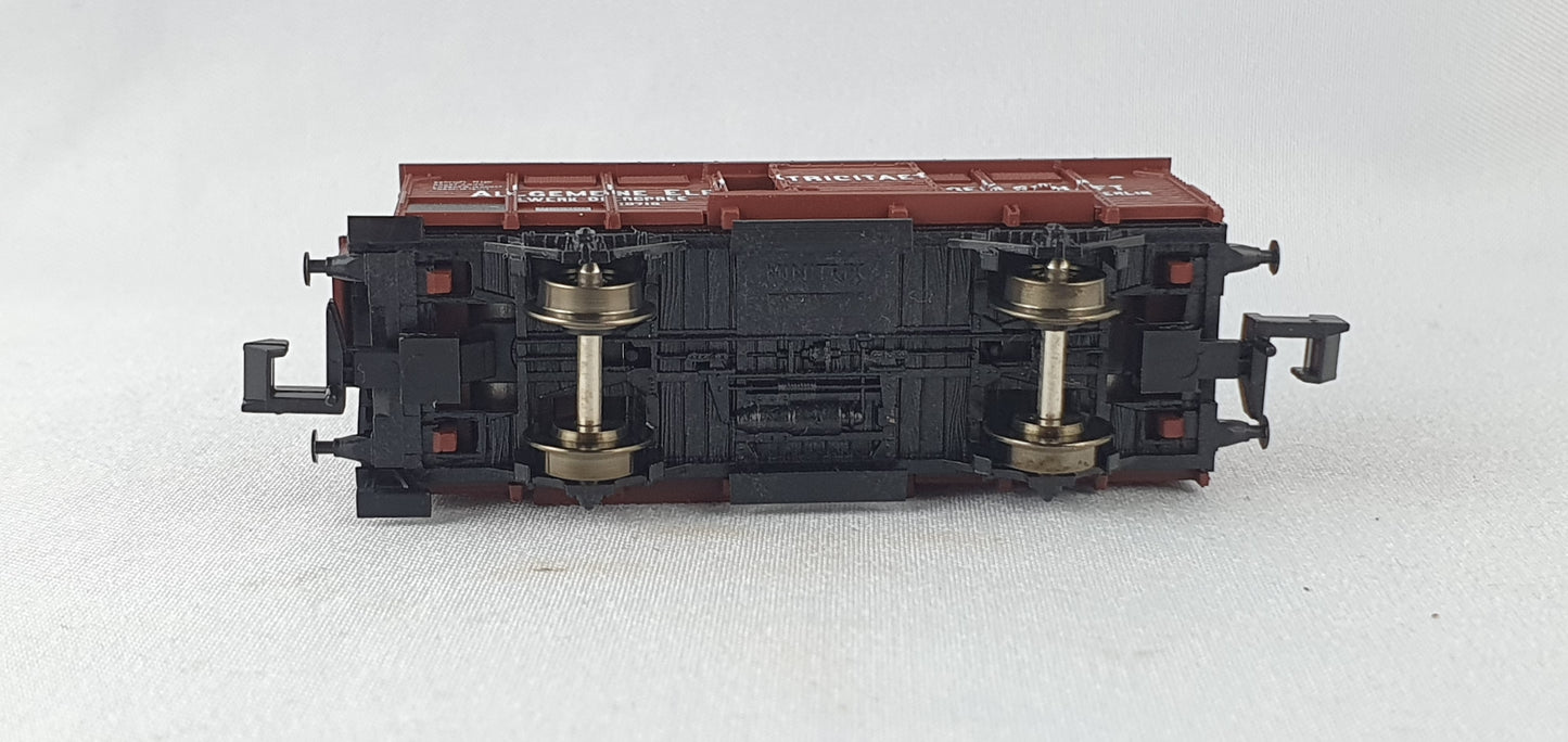 Minitrix / Trix Club 18924 K.P.E.V ged. Güterwagen  ALLGEMEINE ELEKTRICITAETS-GESELLSCHAFT´, ´KABELWERK-OBERSPREE´, ´OBERSCHÖNEWEIDE BEI BERLIN OVP (E100)