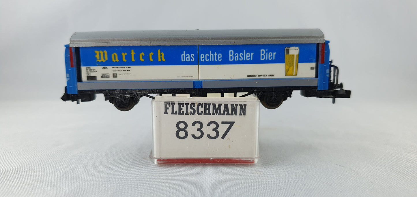 Fleischmann 8337 SBB Schiebewandwagen (Bierwagen), `Warteck das echte Basler Bier` OVP (DG875)