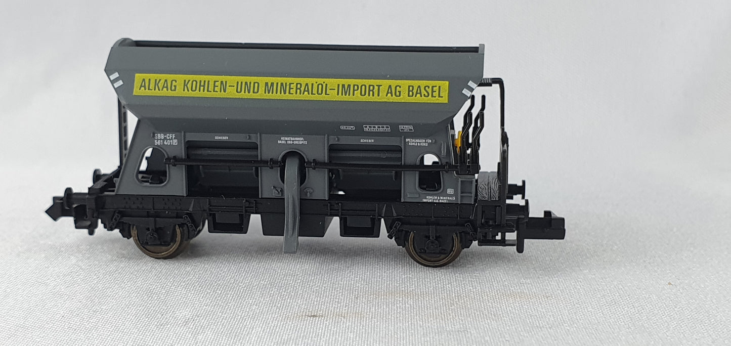 Fleischmann 8511 SBB Selbstentladewagen `ALKAG KOHLEN- UND MINERALÖL-IMPORT AG BASEL` OVP (E6599)