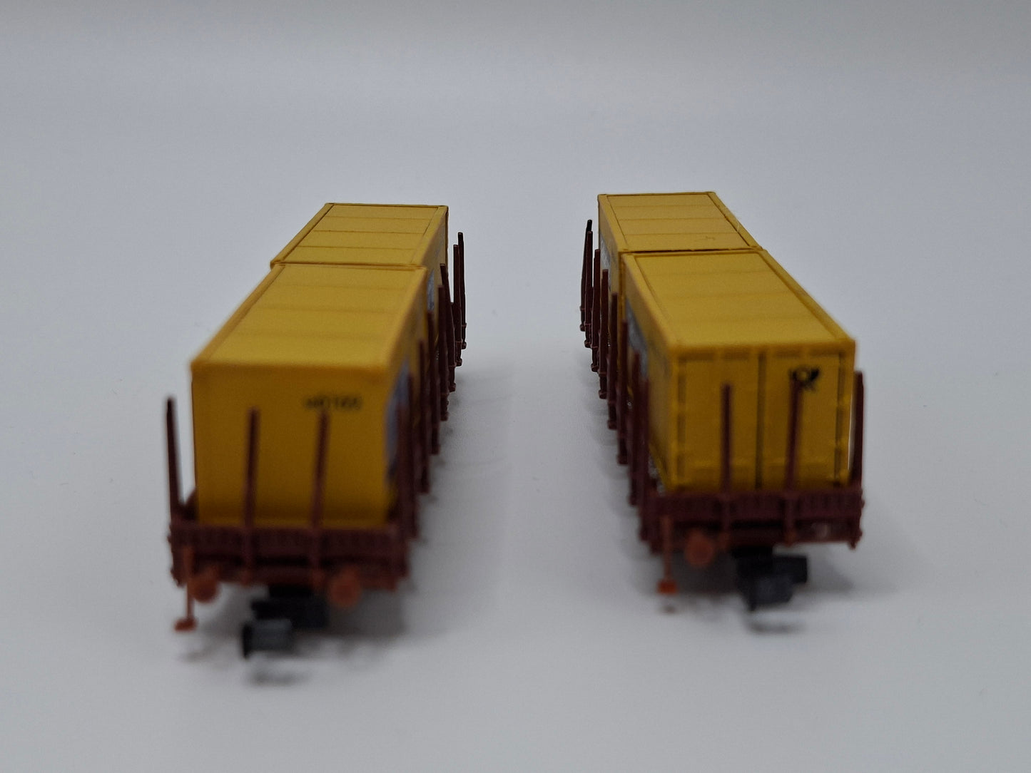 Hobbytrain 497836 DB Set 2 Niederbordwagen mit Post Containern OVP (EOS8)