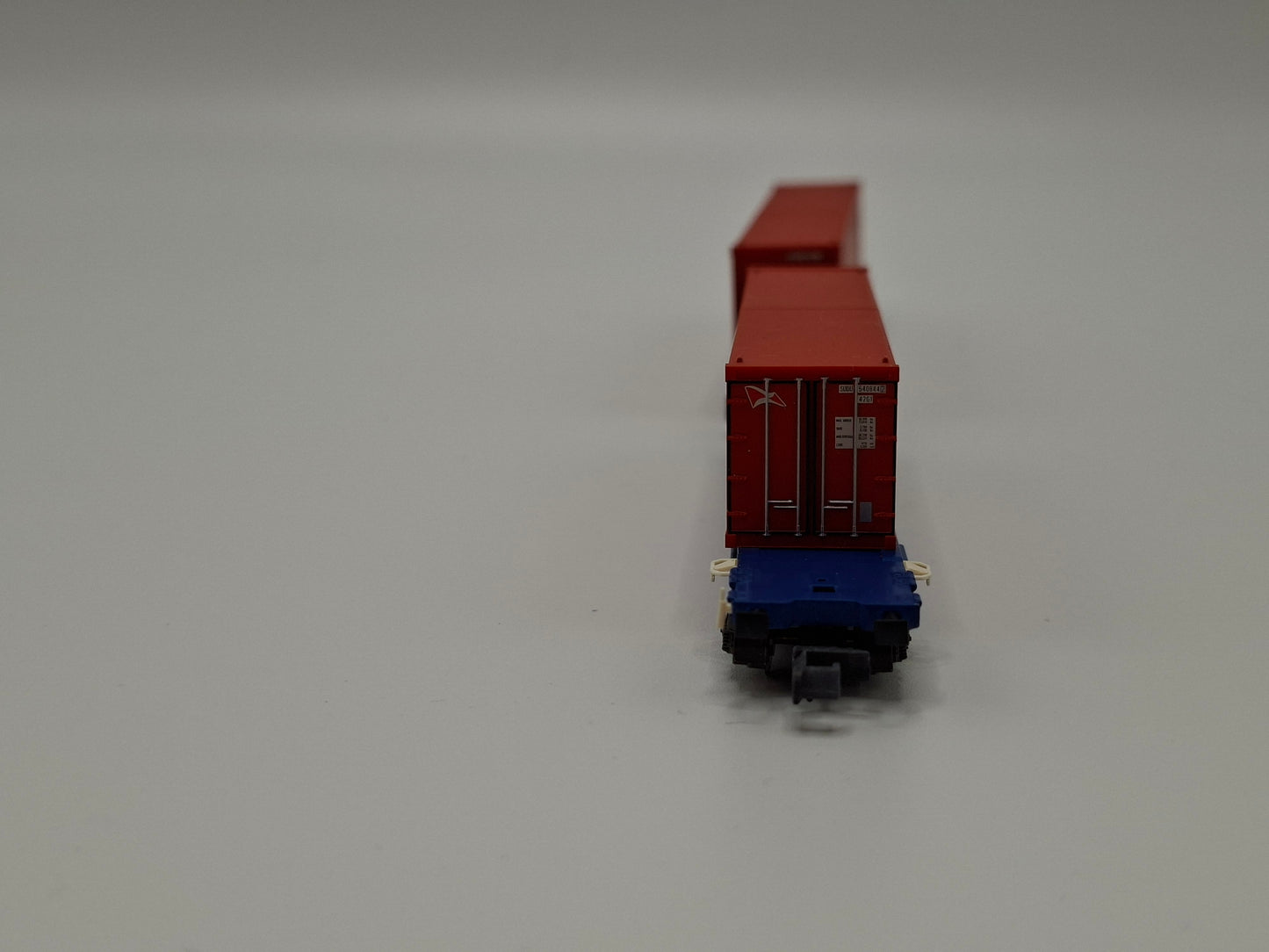 Fleischmann 825301 DB Gelenk-Containertragwagen mit zwei 40´ Containern (rot) ´HAMBURG SÜD´ OVP (EOS10)