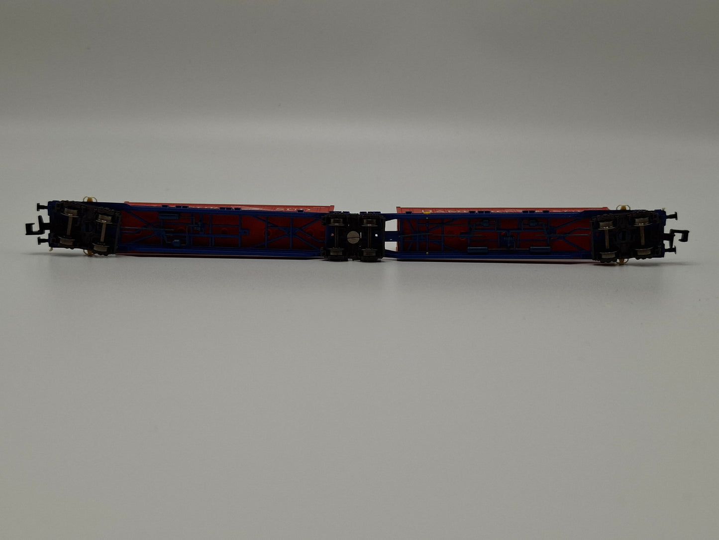 Fleischmann 825301 DB Gelenk-Containertragwagen mit zwei 40´ Containern (rot) ´HAMBURG SÜD´ OVP (EOS10)