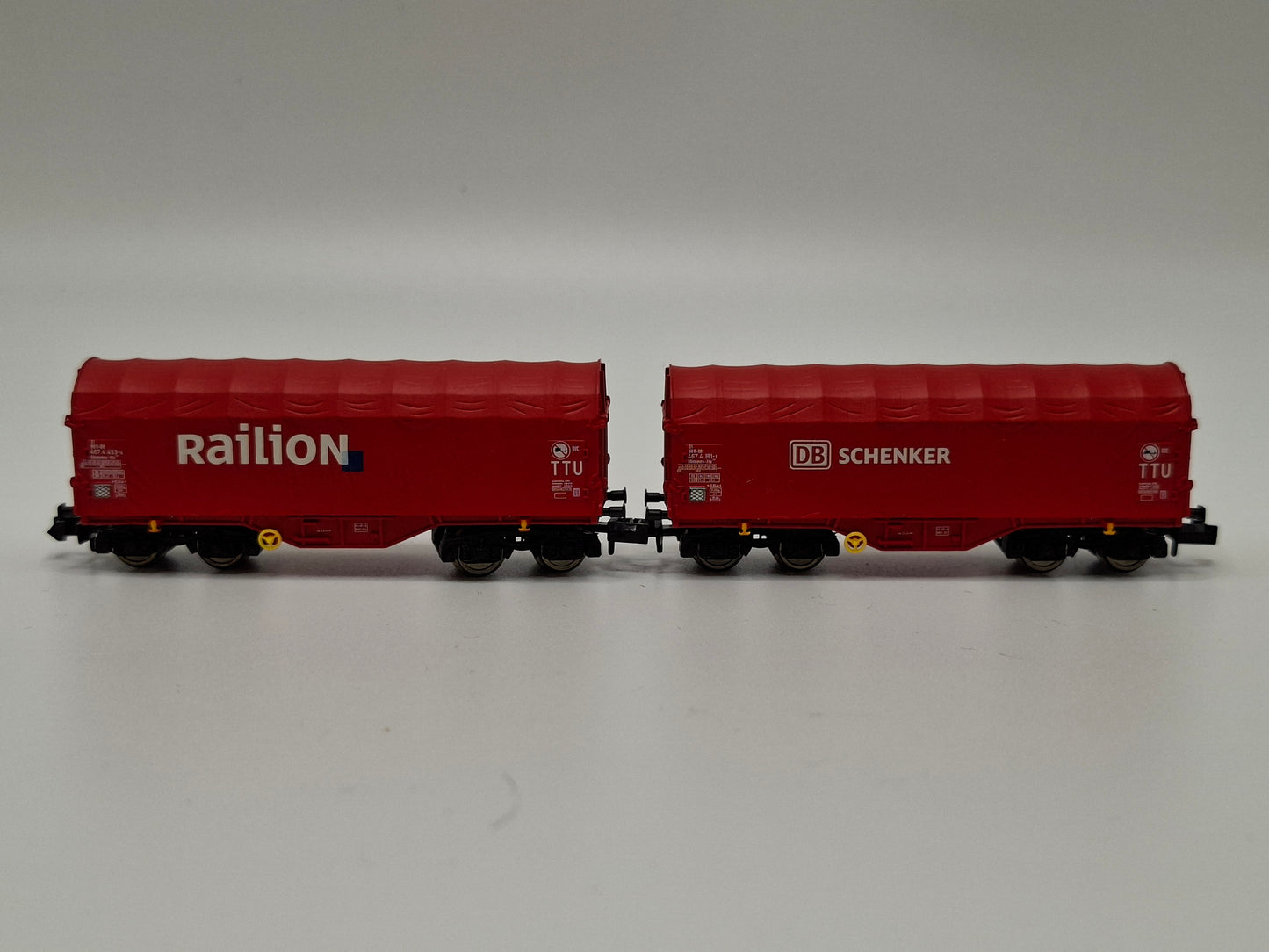 Fleischmann 837904 DB Set 2-teilig Schiebeplanenwagen "Railion und DE Schenker" OVP (EOS14)