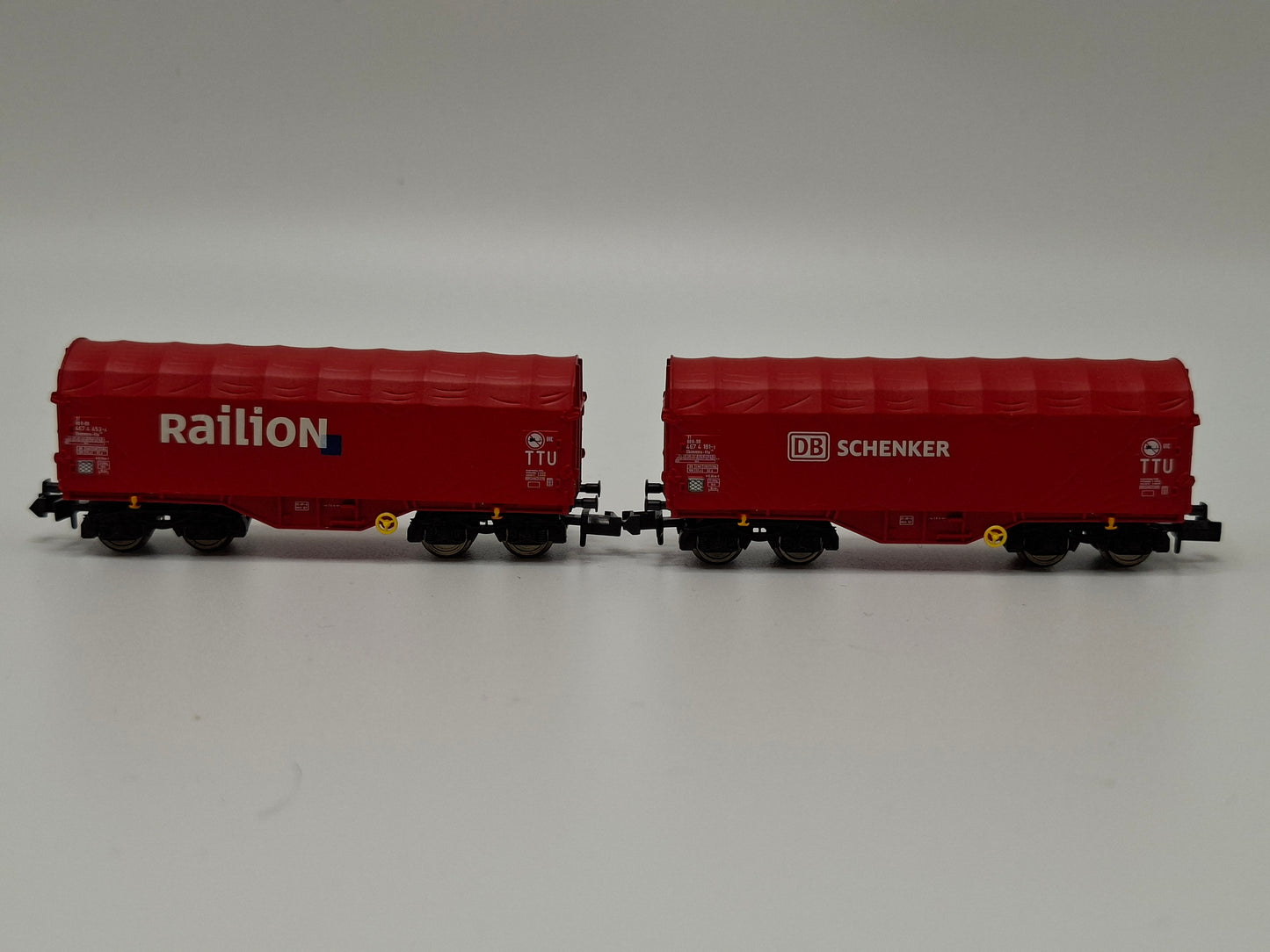 Fleischmann 837904 DB Set 2-teilig Schiebeplanenwagen "Railion und DE Schenker" OVP (EOS14)