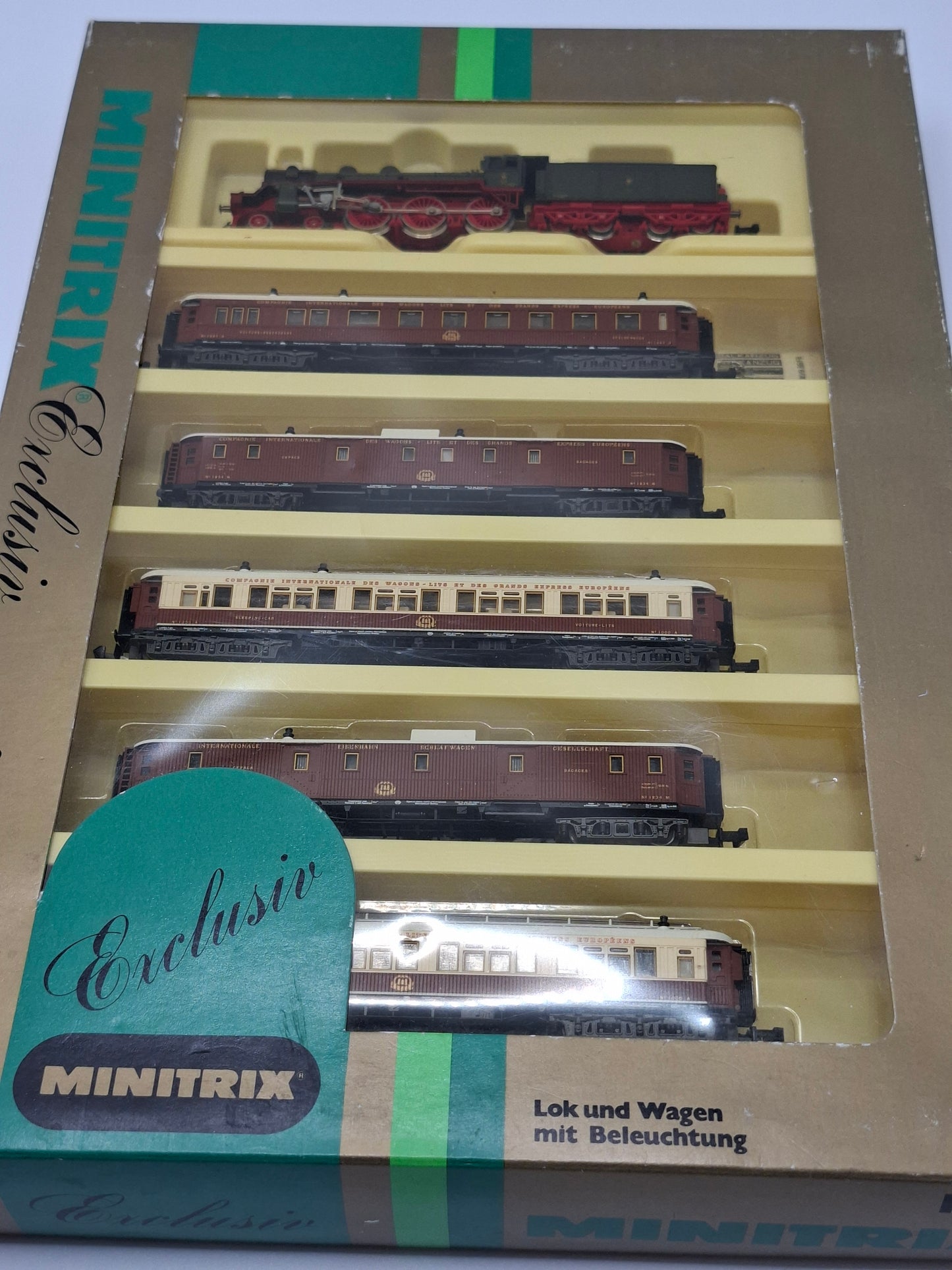 Minitrix 11017 CIWL Zug-Set mit Schlepptenderlok S 10 und 5 Wagen OVP (GWP4)