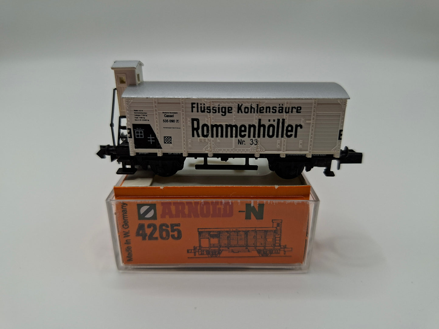 Arnold 4265 DRG Wärmeschutzwagen mit Brhs ´Flüssige Kohlensäure Rommenhöller Nr. 33´OVP (GWG18)