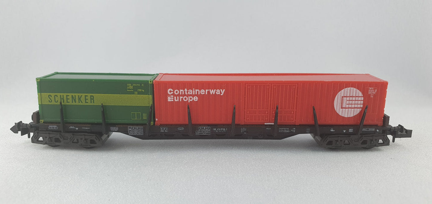 Minitrix 51 3512 00 DB Containertragwagen "Containerway Europe / Schenker" (DG680)