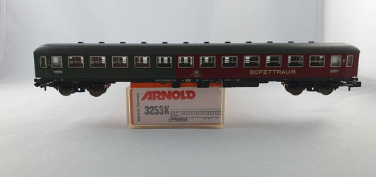 Voiture-restaurant 2e classe Arnold 3253 DB « Kakadu », salle de buffet, emballage d'origine (DP382) 