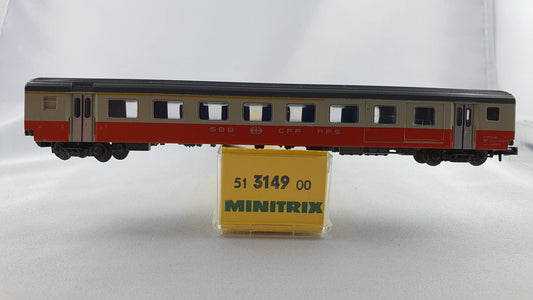 Minitrix 51 3149 00 SBB Swiss Express Schlusswagen mit Gepäckabteil 1. Kl OVP (BW4)