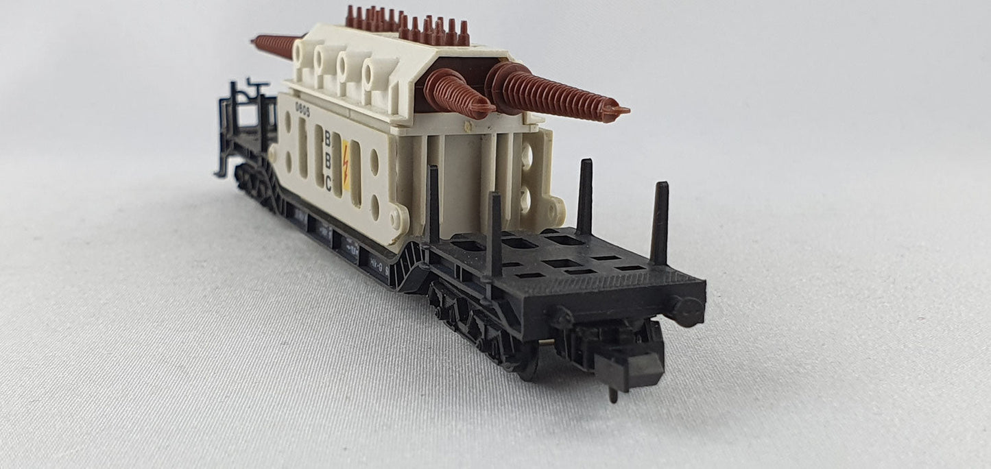 Arnold 4910 DB Schwertransport-Tiefladewagen mit BBC- Trafo OVP (E2740)