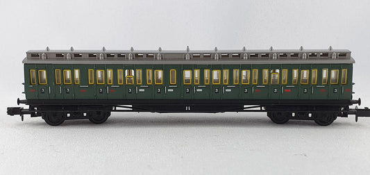 Arnold 3394 DRG Abteilwagen 3. Kl grün Beiwagen zu ET 88 mit allen Fenstern gelb (DP418)