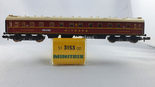 Minitrix 51 3153 00 DB Schlafwagen "MITROPA" OVP (DP236)