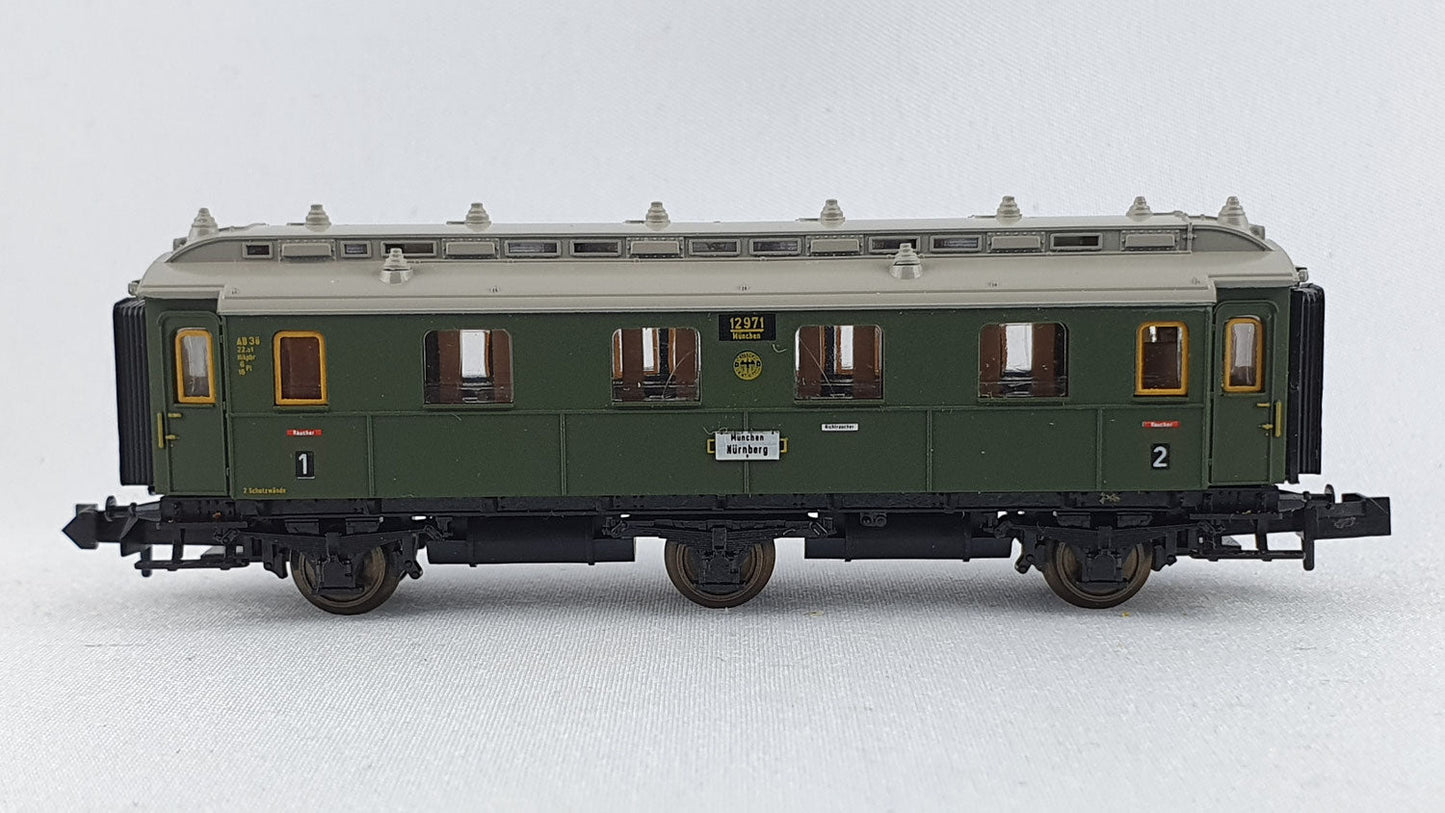 Minitrix 51 3165 00 DRG Reisezugwgen 1./2. Kl. 3-achsig OVP (DP142)