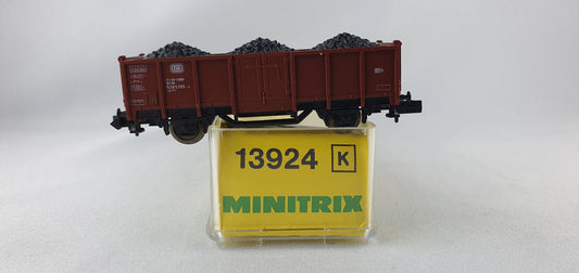 Minitrix 13924 DB off. Güterwagen beladen mit Kohle OVP (DG357)