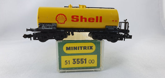 Minitrix 51 3551 00 DB Kesselwagen "Shell" 4-achsig OVP (DG335)