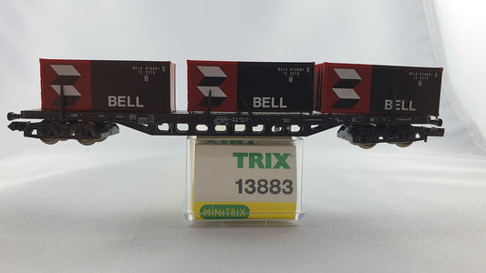 Minitrix 13883 NS Container Tragwagen "Bell" OVP (DG94)