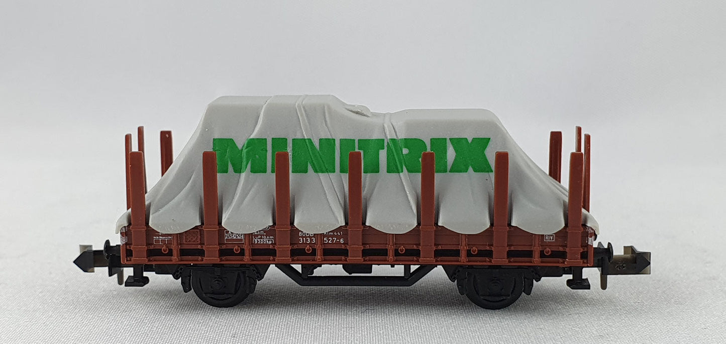 Minitrix 51 3266 00 DB Rungenwagen mit Plane Minitrix OVP (DG289)
