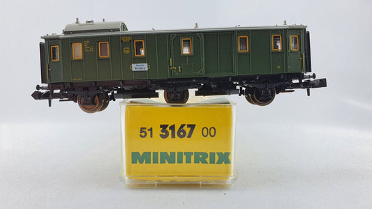 Minitrix 51 3167 00 DRG Gepäckwagen 3-achsig OVP (DP141)