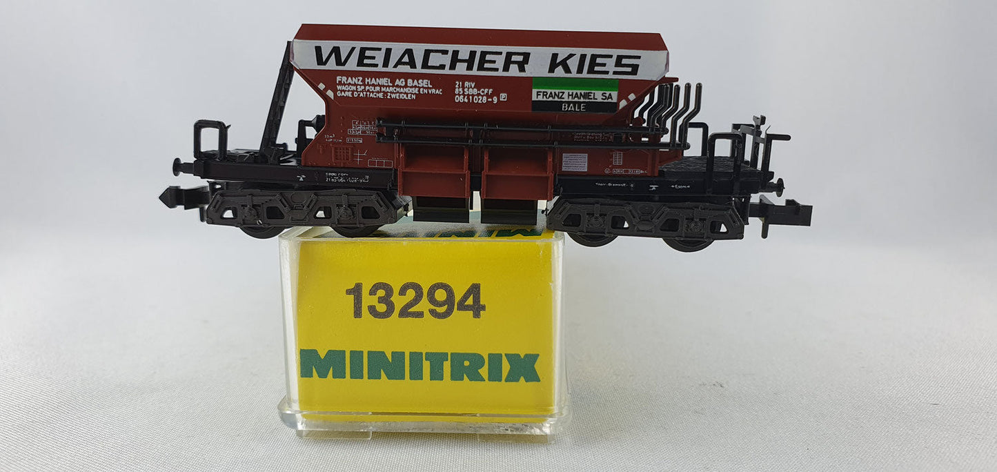 Minitrix 13294 SBB Selbstentladewagen "Weiacher Kies" OVP (AGW8)