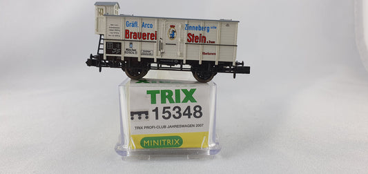 Minitrix 15348 K.Bay.Sts.B Bierwagen "Gräfl. Arco Zinnebergschen Brauerei" OVP Jahreswagen 2007 (E1005)